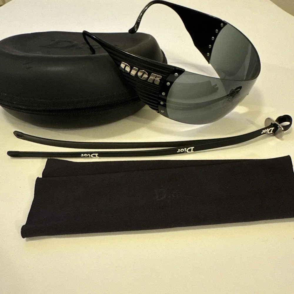Dior Biker Vintage Sunglasses Strap Dust Cloth and Case